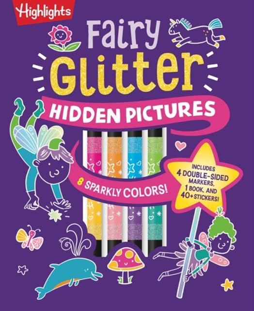 Fairy Glitter Hidden Pictures - Glitter Coloring Book for Kids 6-12 with Fairy-Themed Hidden Pictures Puzzles, Sparkly Markers and Stickers for Creative Coloring Fun