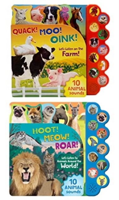 Farm and Wild Animal 10 button sound books: 2 BOOK PACK - Let's Listen to the Animals Around the World!/Let's Listen on the Farm!