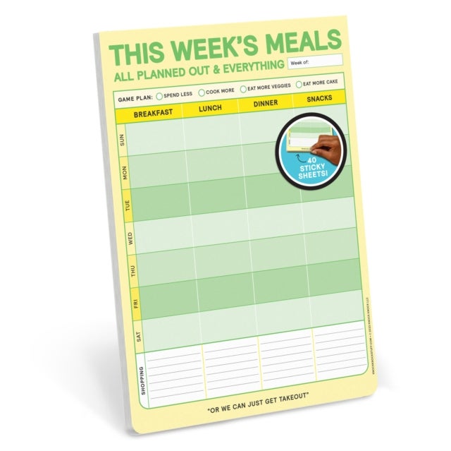 Knock Knock This Week's Meals Big & Sticky Notepads
