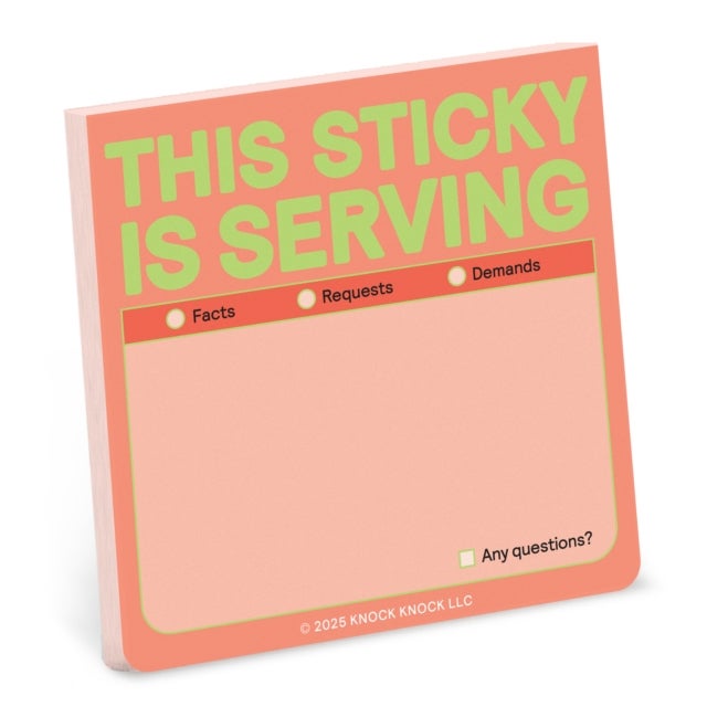 Knock Knock This Sticky Is Serving Sticky Note (Pastel Version)