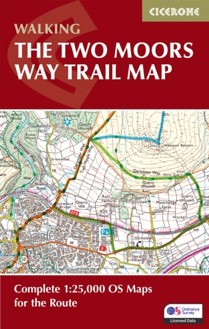The Two Moors Way Trail Map - Complete 1:25,000 OS Maps for the Route