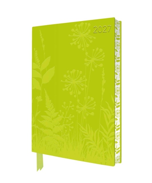 Flower Meadow 2027 Artisan Art Vegan Leather Diary Planner - Page to View with Notes