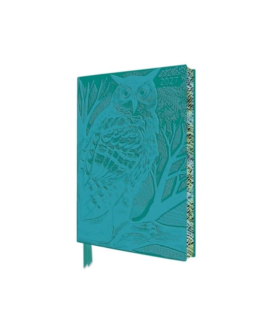 Angela Harding: Long Eared Owl 2027 Pocket Artisan Art Vegan Leather Diary – Week to View
