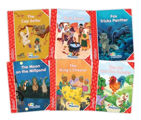 Jolly Phonics Folktales Red Readers (Level 1) Complete Set (1-6) - in Precursive Letters (British English edition)