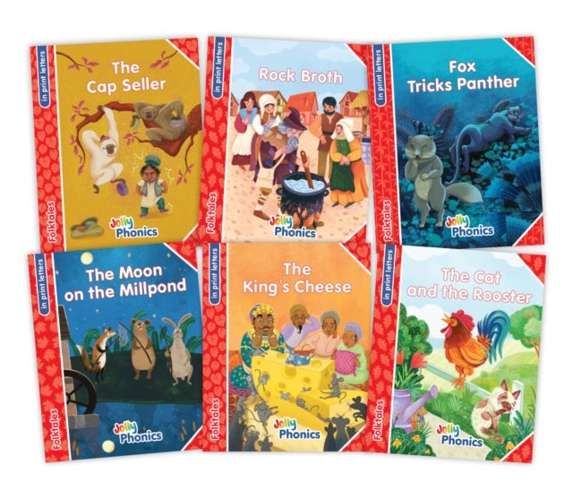 Jolly Phonics Folktales Red Readers (Level 1) Complete Set (1-6) - In Print Letters (American English edition)