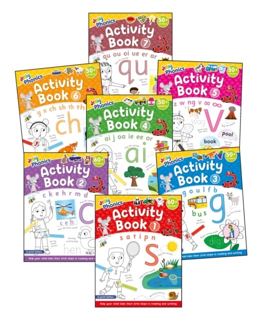 Jolly Phonics Activity Books 1-7 - in Print Letters (American English edition)