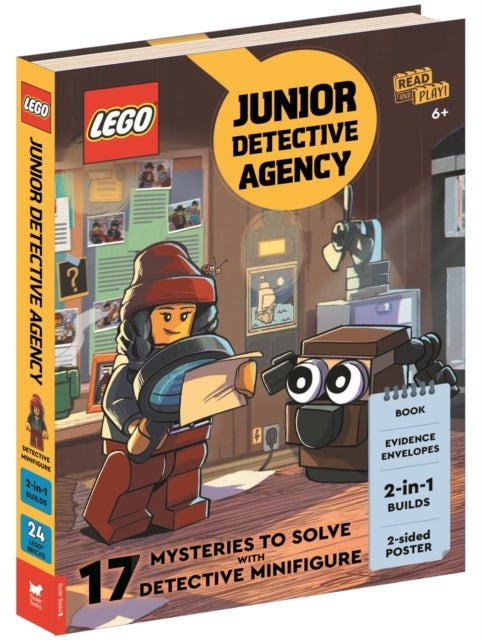 LEGO® Books: Junior Detective Agency (with detective minifigure, dog mini-build, 2-sided poster, play scene, evidence envelopes and LEGO elements)