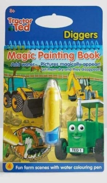 Tractor Ted Magic Painting Book - Diggers - Reusable Mess Free Children painting book