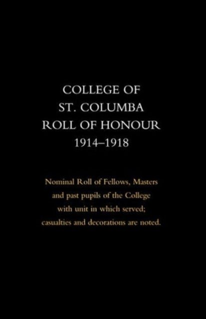 College of St Colomba Roll of Honour 1914-18