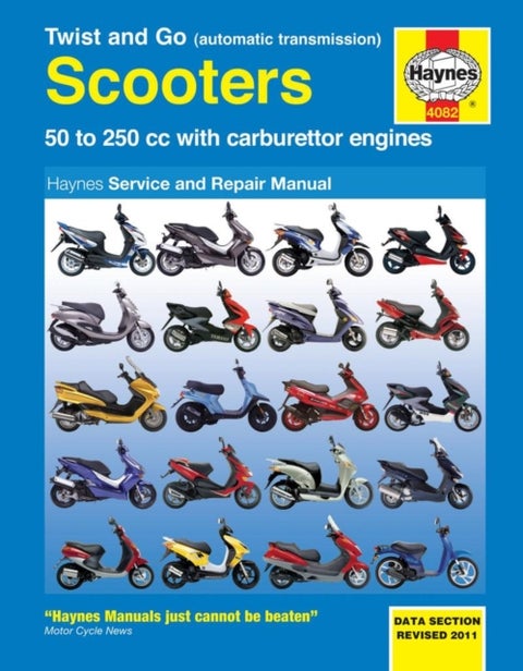 Twist And Go (Automatic Transmission) Scooters Service And Repair Manual - 50 to 250 cc with carburettor engines