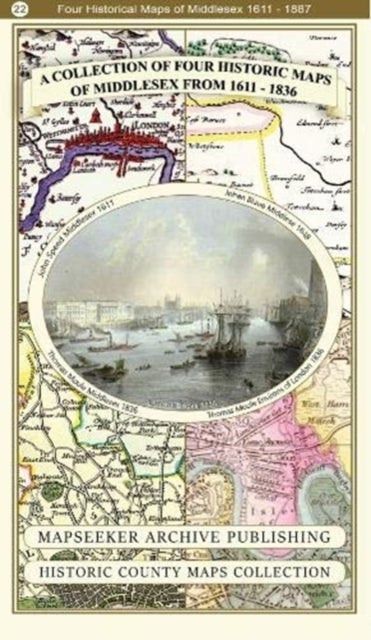 A Middlesex 1611 ¿ 1836 ¿ Fold Up Map that features a collection of Four Historic Maps, John Speed¿s