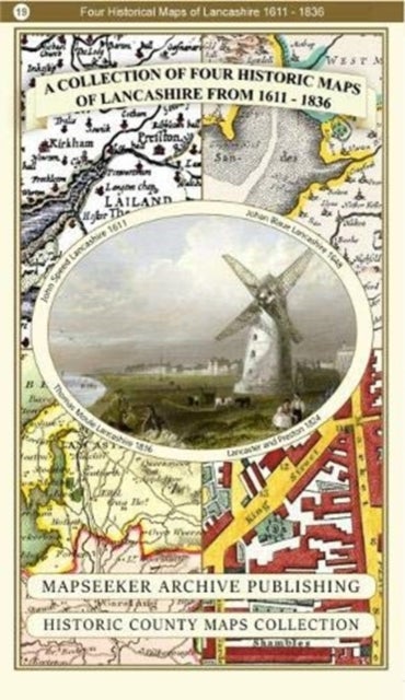 A Lancashire 1611 - 1836 - Fold Up Map that features a collection of Four Historic Maps, John Speed'