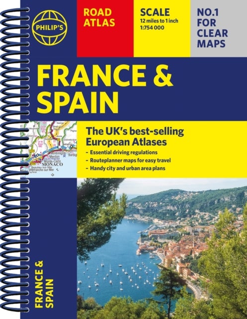 Philip's France and Spain Road Atlas - A4 Spiral