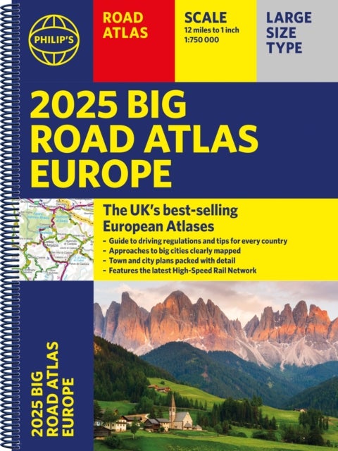 2025 Philip's Big Road Atlas of Europe - (A3 Spiral Binding)