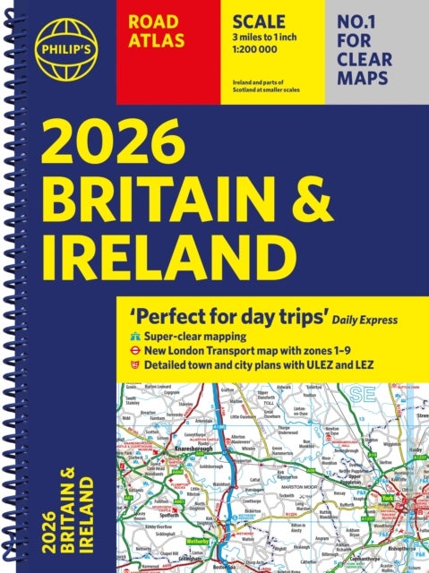 2026 Philip’s Road Atlas Britain & Ireland - (A4 Spiral Bound)