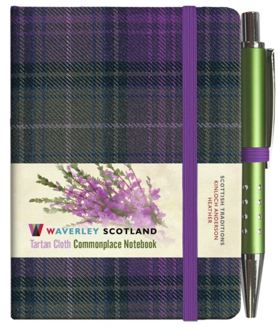 Waverley S.T. (S): Heather Mini with Pen Pocket Genuine Tartan Cloth Commonplace Notebook - Genuine Tartan Cloth Commonplace Notebook