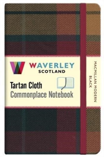 MacMillan Modern Black: - Waverley Genuine Tartan Cloth Commonplace Notebook (9cm x 14cm)
