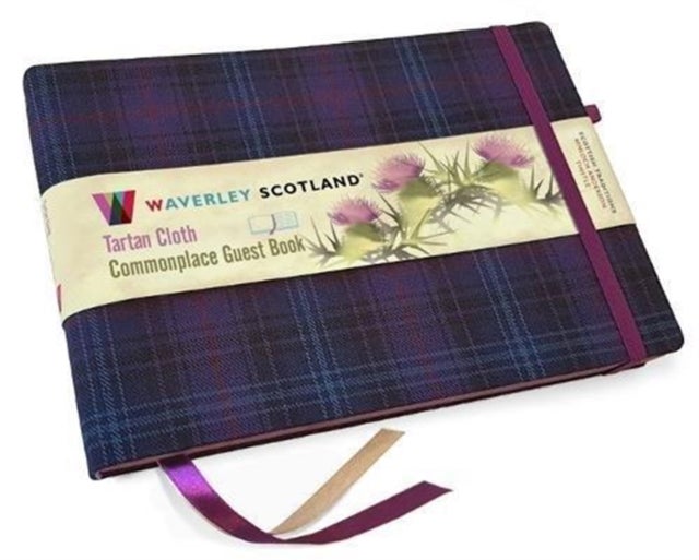 Guest Book - Kinloch Anderson Thistle Tartan cloth - Waverley Scotland Genuine Tartan Commonplace Series (16cm x 24cm)