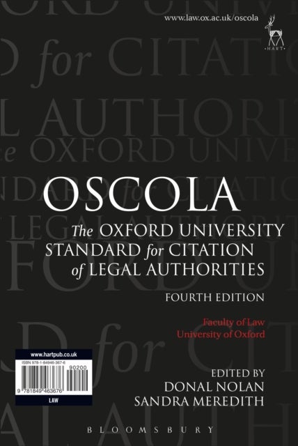 OSCOLA - The Oxford University Standard for Citation of Legal Authorities