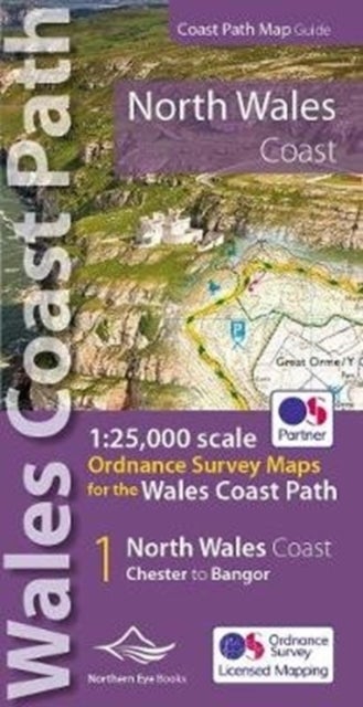 North Wales Coast Path Map - 1:25,000 scale Ordnance Survey mapping for the Wales Coast Path