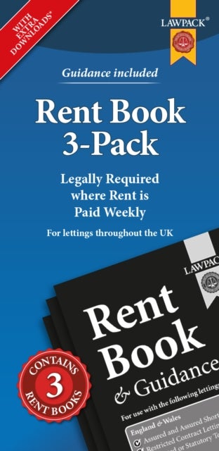 Rent Books 3-Pack - Legally Required where Rent is Paid Weekly
