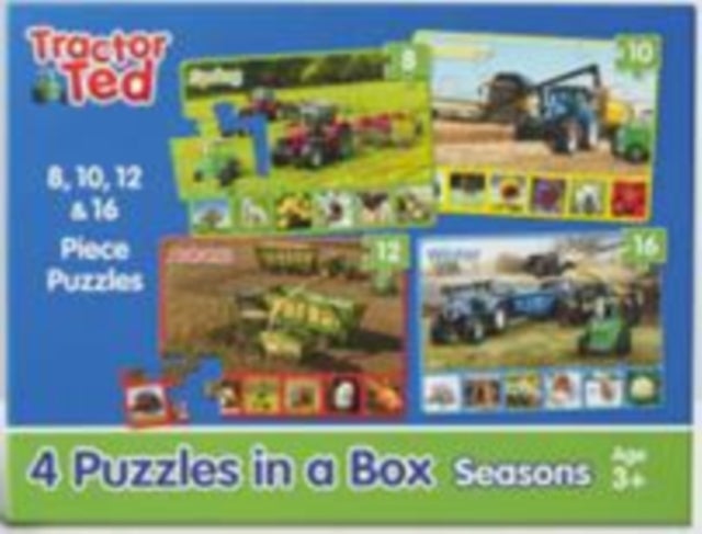 4 puzzles in a box - Tractor Ted - Four Seasons on the Farm Puzzles - Spring, Summer, Autumn and Winter - Perfect for Kids age 3+