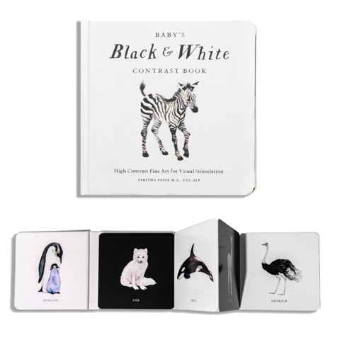 Baby's Black and White Contrast Book - High-Contrast Art for Visual Stimulation at Tummy Time