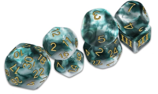 Thracian Smokey Sacrifice Dice - DCC Funky 7-set