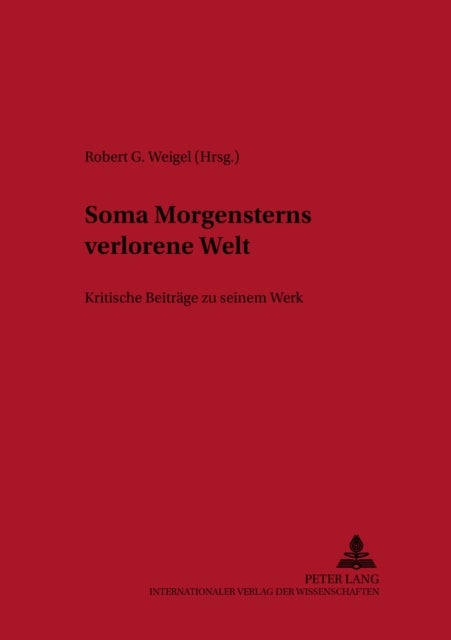 Soma Morgensterns Verlorene Welt - Kritische Beitraege Zu Seinem Werk