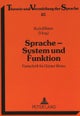 Sprache - System Und Funktion