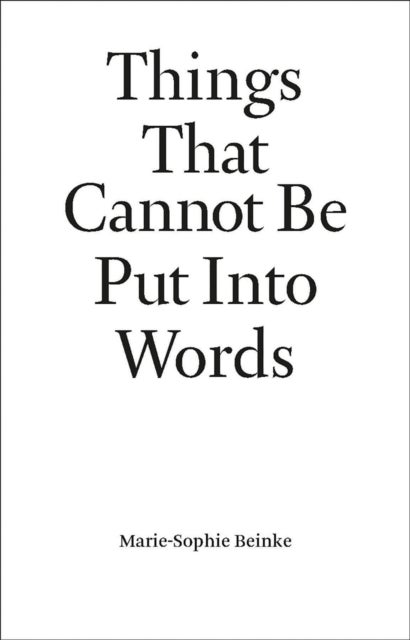 Things That Cannot Be Put Into Words - Marie-Sophie Beinke