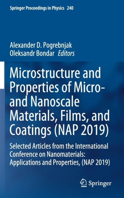 Microstructure and Properties of Micro- and Nanoscale Materials, Films, and Coatings (NAP 2019) - Selected Articles from the International Conference on Nanomaterials: Applications and Properties, (NAP 2019)