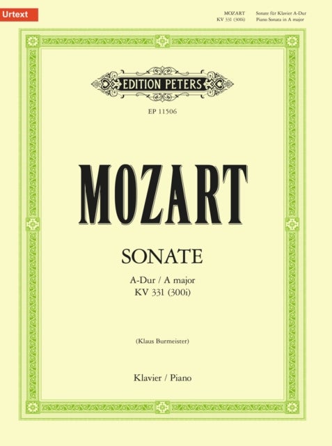 PIANO SONATA A MAJOR K331 300I URTEXT