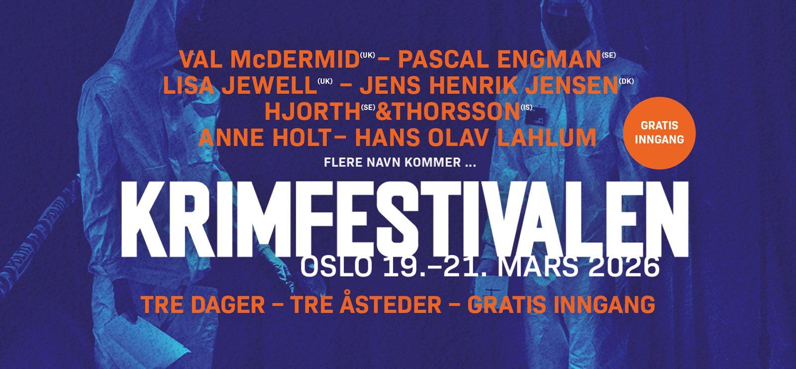 Pascal Engman, Lisa Jewel, Anne Holt og mange flere gjester Krimfestivalen 2025