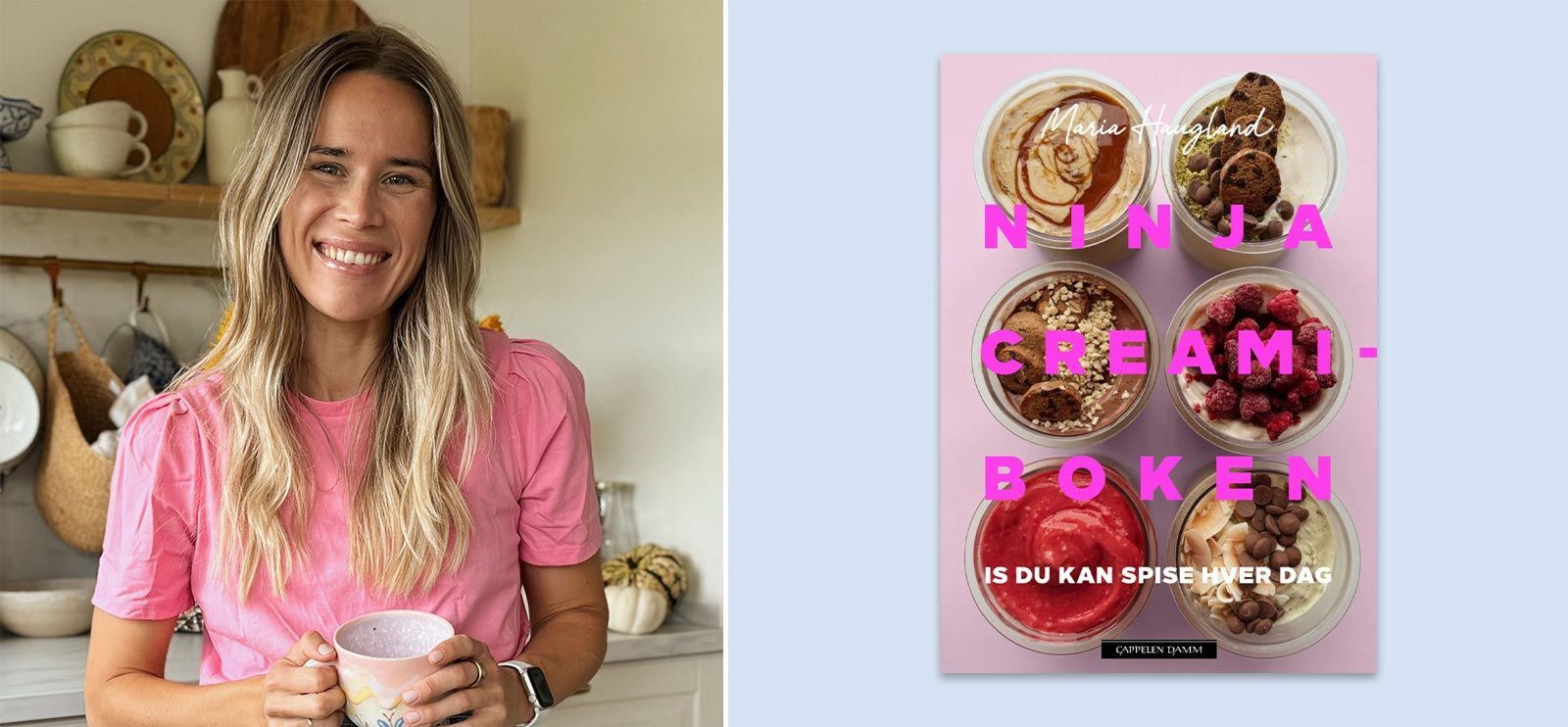 Maria Haugland har laget en rekke smakfulle oppskrifter til Ninja Creami-iskremmaskin! Foto: Cappelen Damm