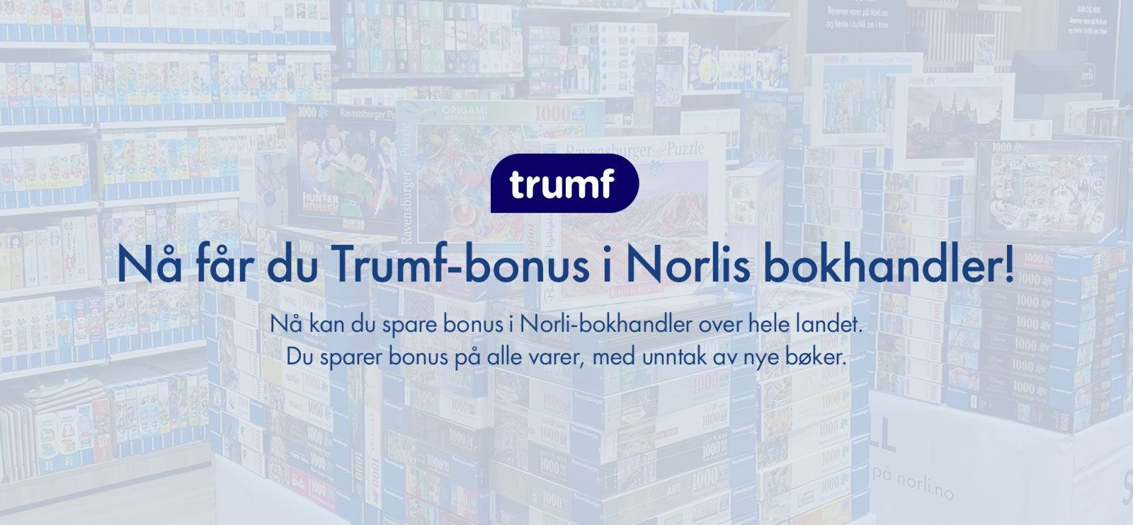 Nå kan du få Trumf-bonus i Norlis bokhandler!