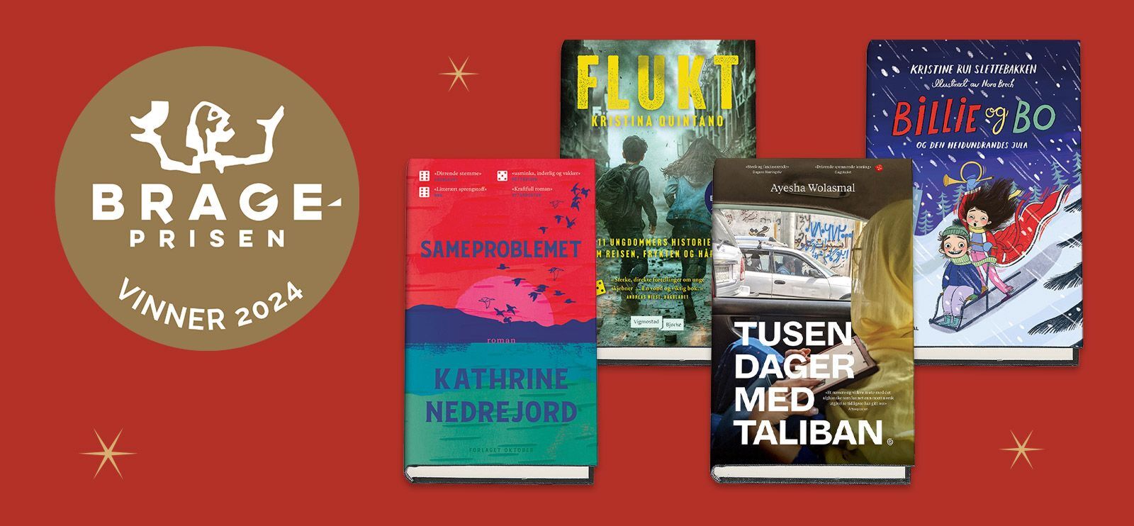 Fire strålende bøker har mottatt Brageprisen 2024.