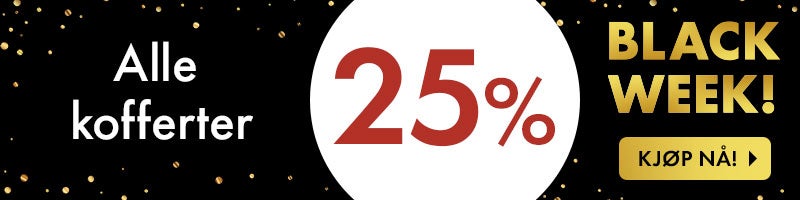 25% på alle kofferter.