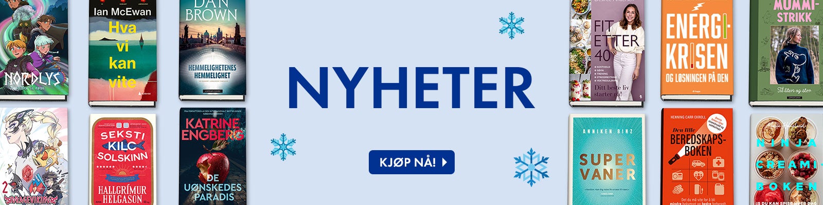 Nyheter og bestselgende bøker.