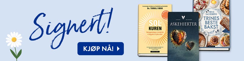Bøker signert av forfatteren.