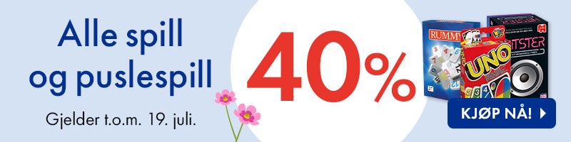Alle spill og puslespill 40%