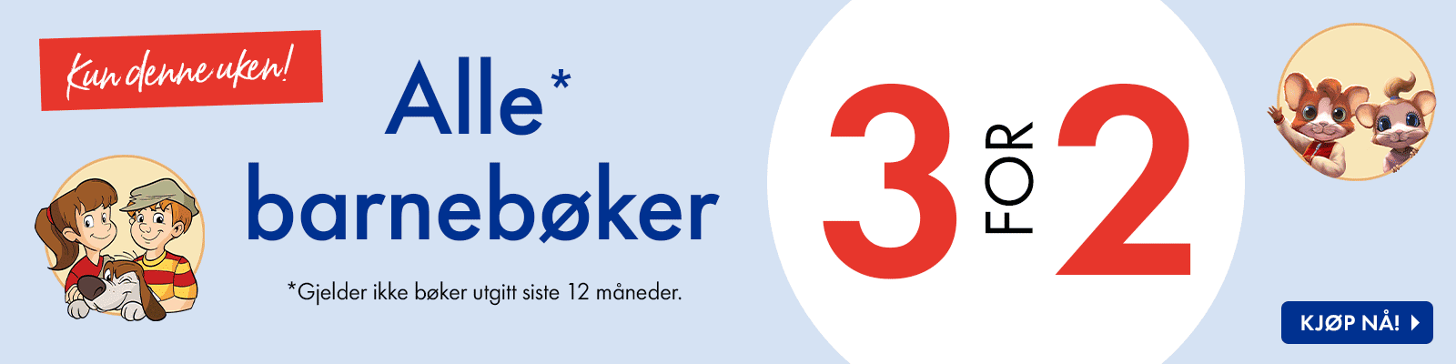3 for 2 på barnebøker denne uken