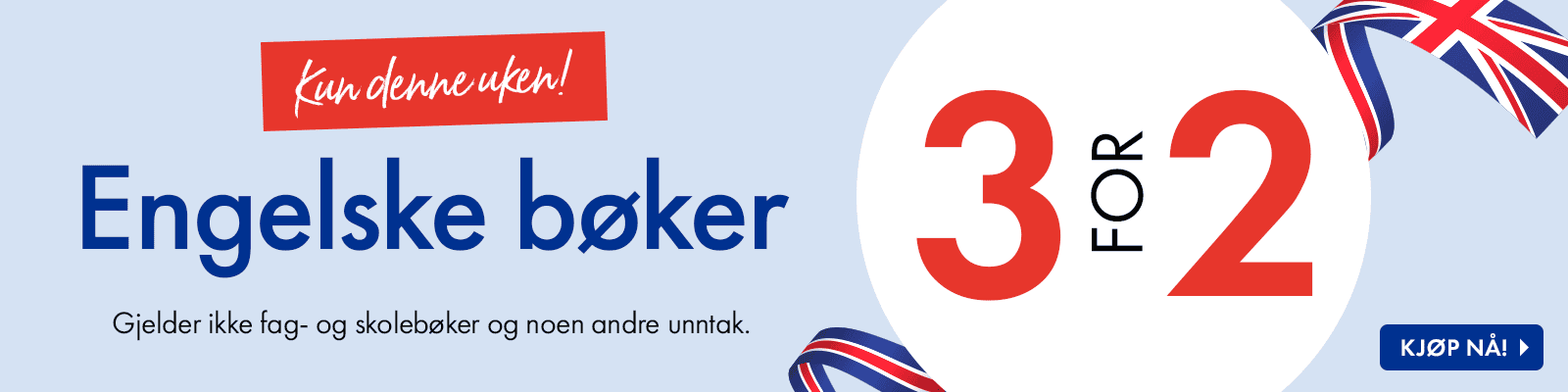 3 for 2 på engelske bøker denne uken