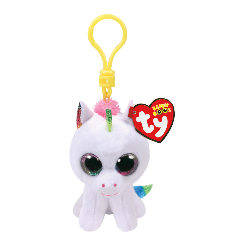 Bamse TY Pixy White Unicorn Clip