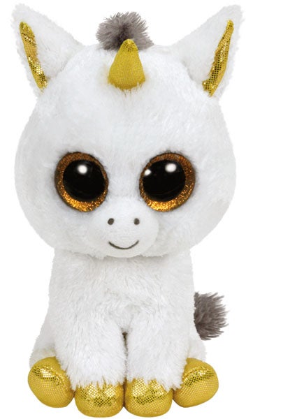 Bamse TY Pegasus White Unicorn Medium