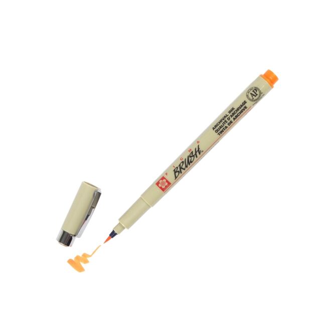 Sakura Pigma tusj med penselspiss #5 orange