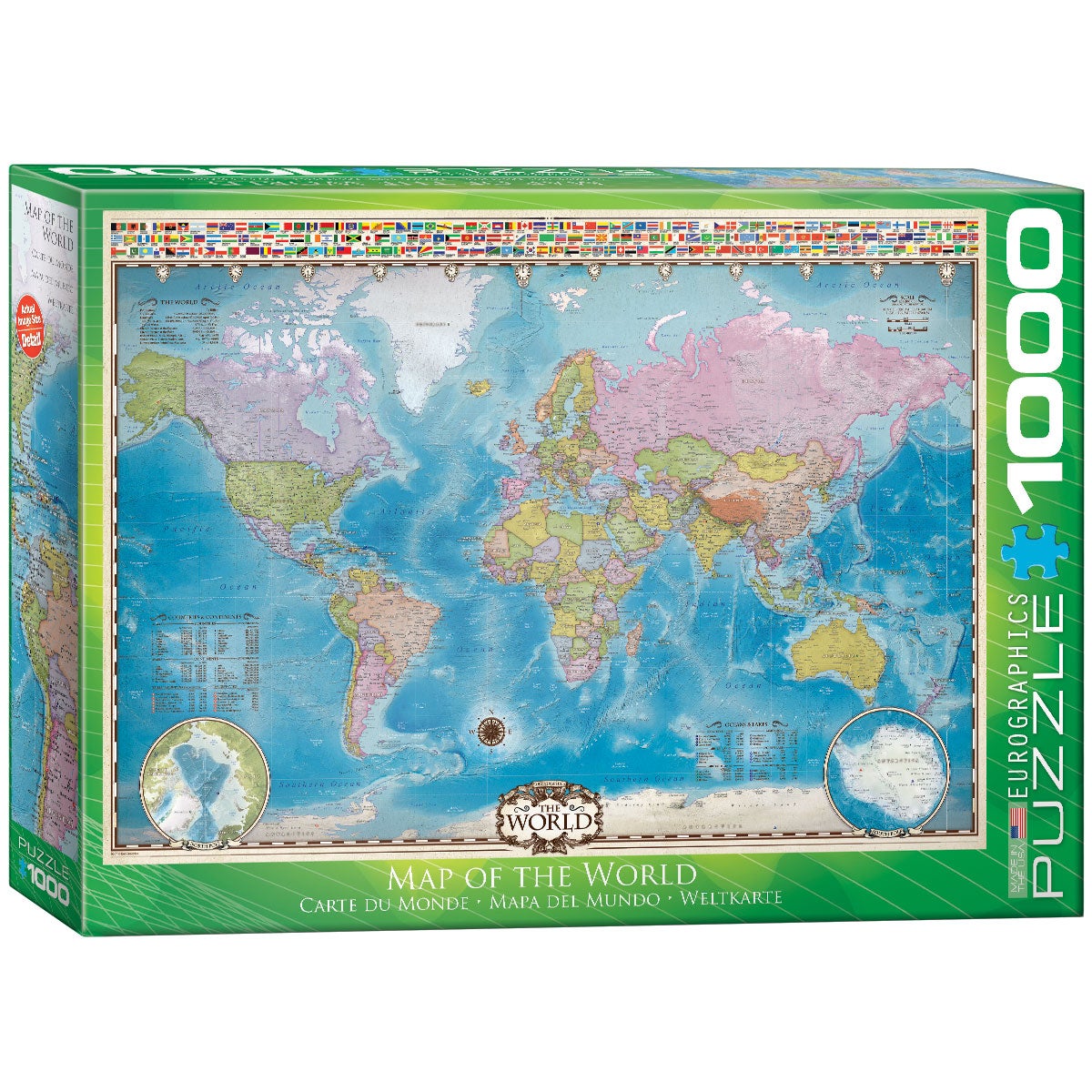 Bilde av Puslespill 1000 Map Of The World Eurographics