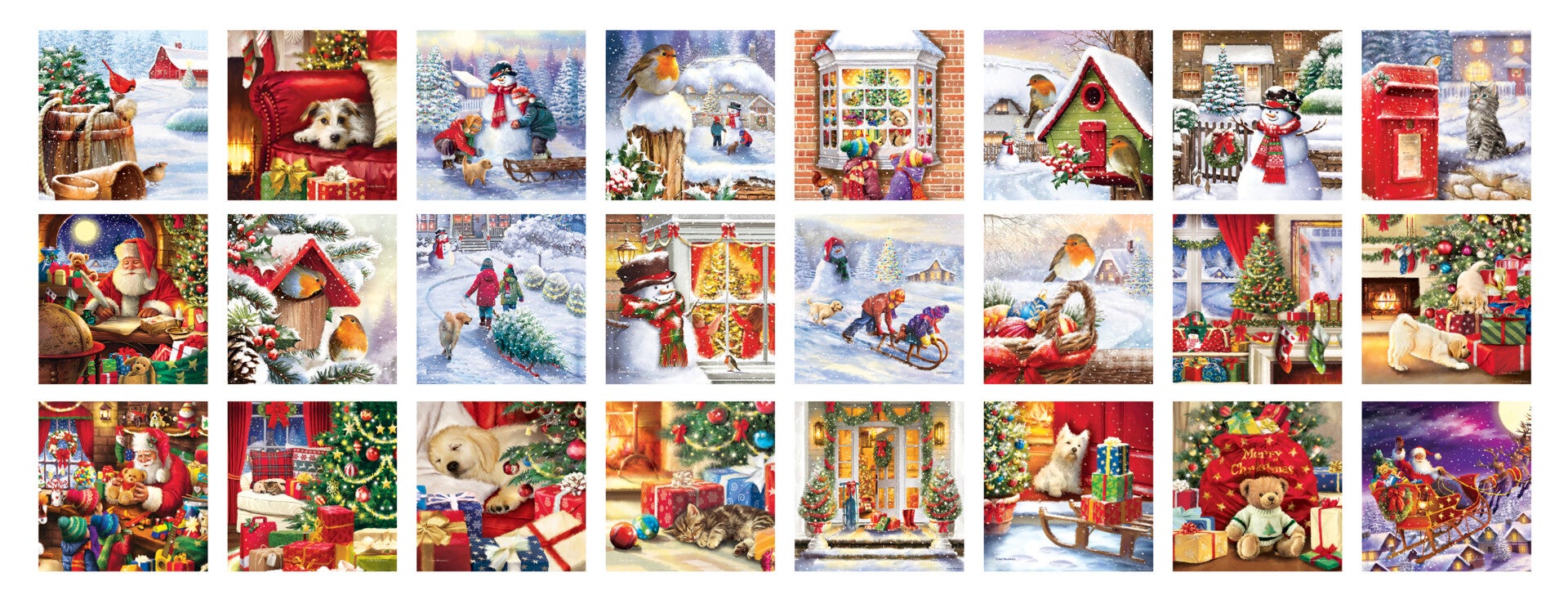 Puslespill 24x50 Adventskalender Christmas Memorie