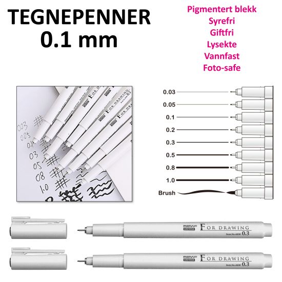 TEGNETUSJ MARVY 01 MM SORT