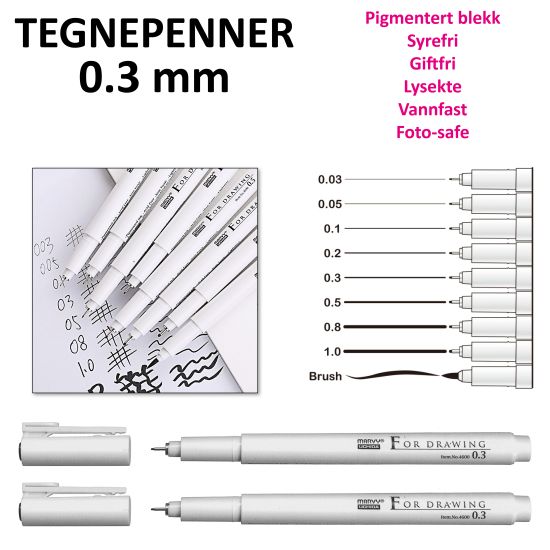TEGNETUSJ MARVY 03 MM SORT
